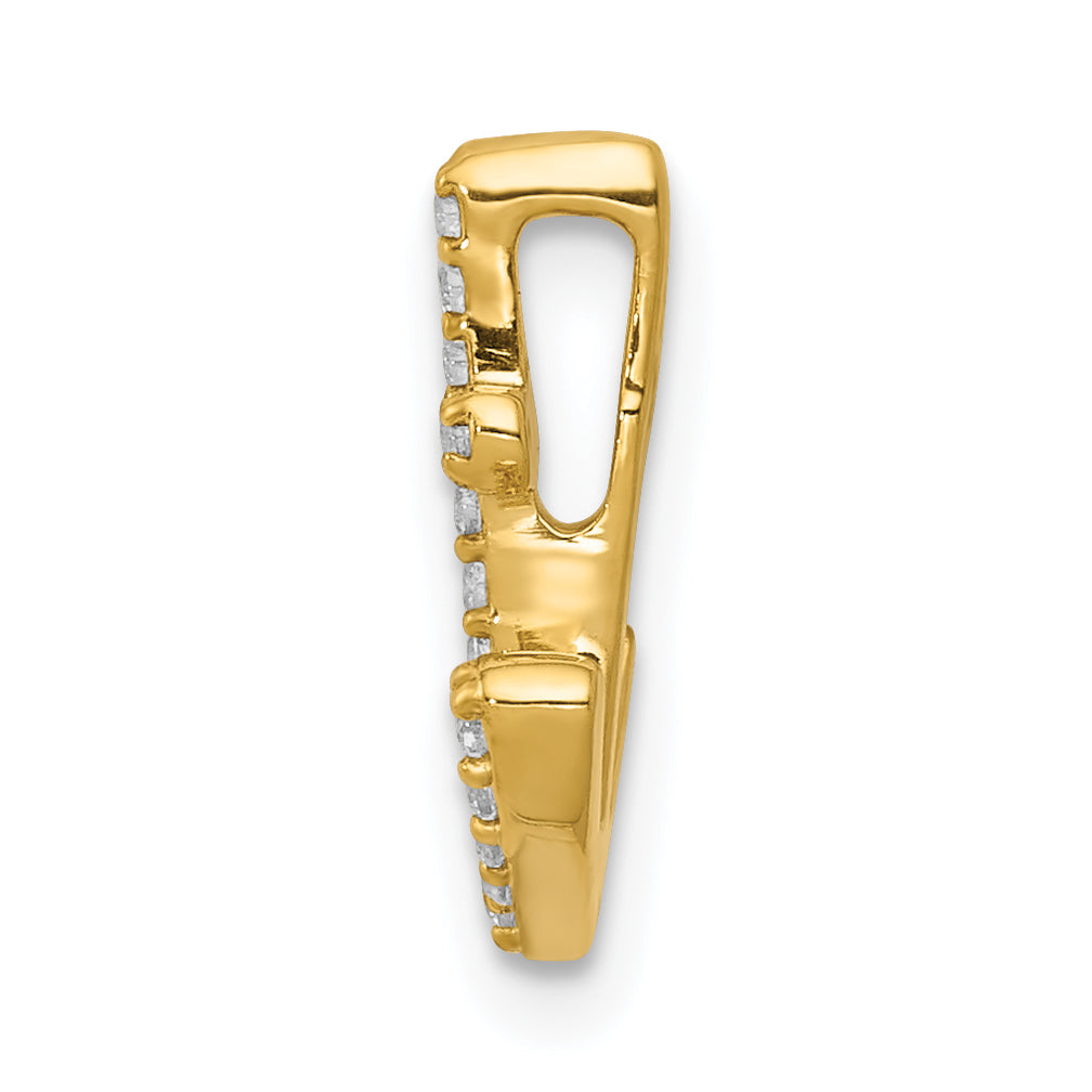 14K White Gold 1/10Ct. Diamond Anchor Chain Slide