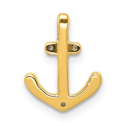 14K White Gold 1/10Ct. Diamond Anchor Chain Slide