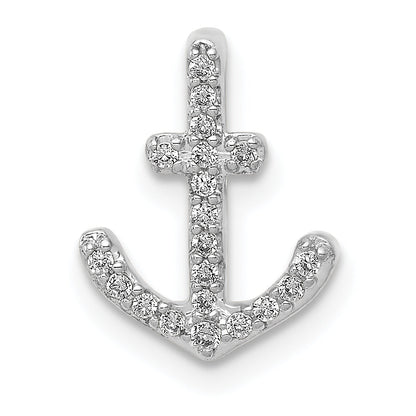 14K White Gold 1/10Ct. Diamond Anchor Chain Slide