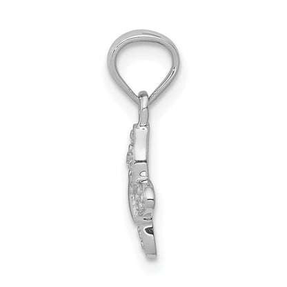 10K White Gold .01Ct. Diamond Butterfly Pendant