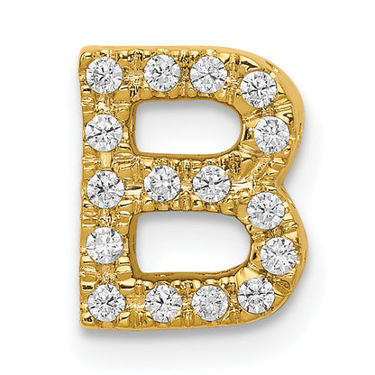 10K Yellow Gold 10K Diamond Letter B Initial Charm