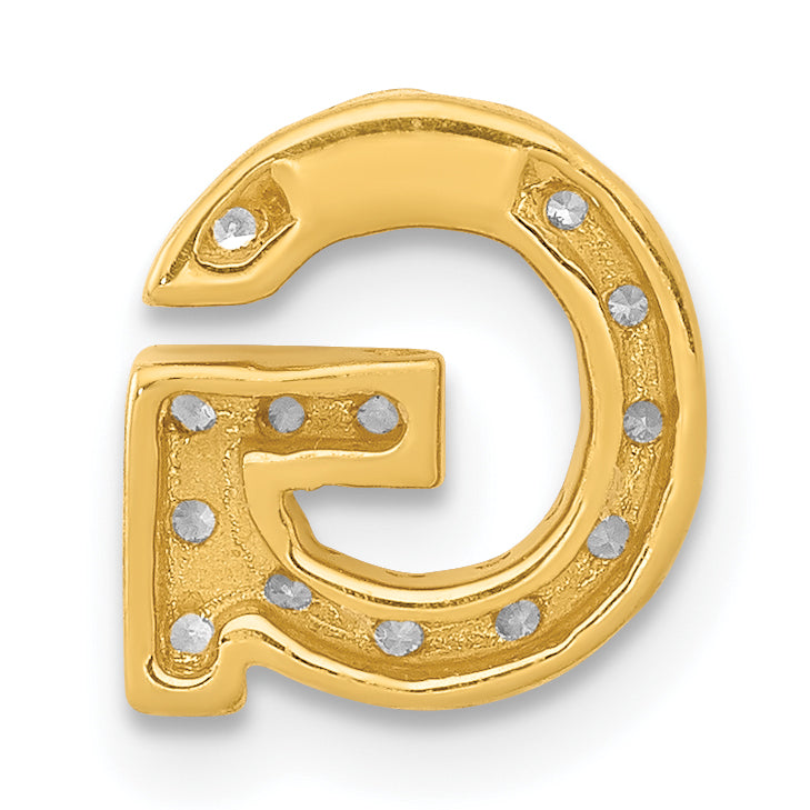 10K Yellow Gold 10K Diamond Letter G Initial Charm