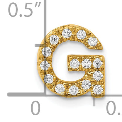 10K Yellow Gold 10K Diamond Letter G Initial Charm
