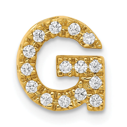 10K Yellow Gold 10K Diamond Letter G Initial Charm