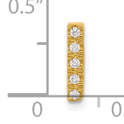 10K Yellow Gold 10K Diamond Letter I Initial Charm