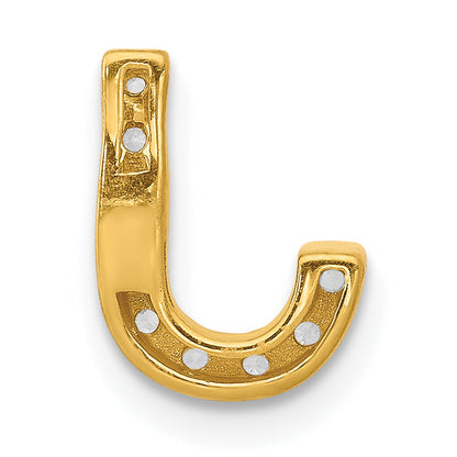 10K Yellow Gold 10K Diamond Letter J Initial Charm
