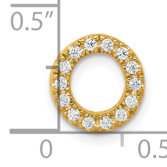 10K Yellow Gold 10K Diamond Letter O Initial Charm