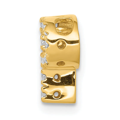 10K Yellow Gold 10K Diamond Letter P Initial Charm