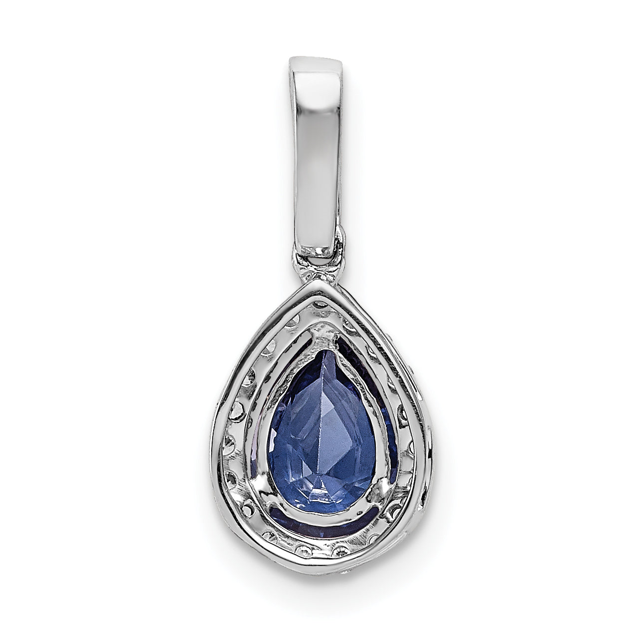 14k White Gold 14k White Gold Pear .75 Tanzanite and Diamond Pendant