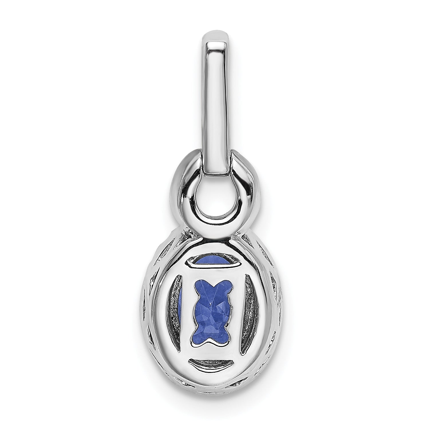 14k White Gold 14k White Gold Oval .95 Tanzanite and Diamond Pendant