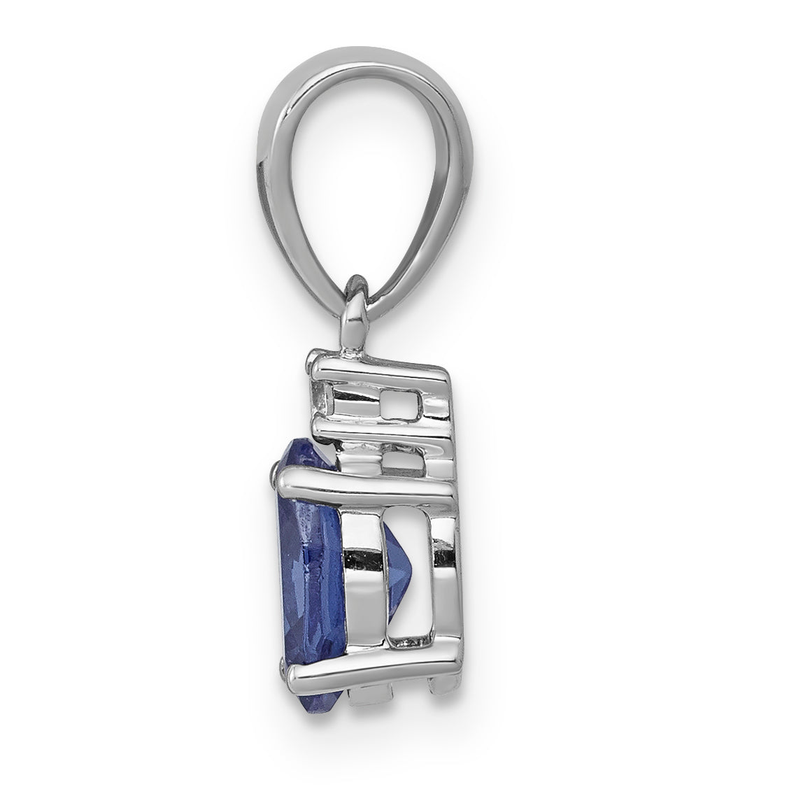 14k White Gold 14k White Gold Oval .75 Tanzanite and Diamond Pendant