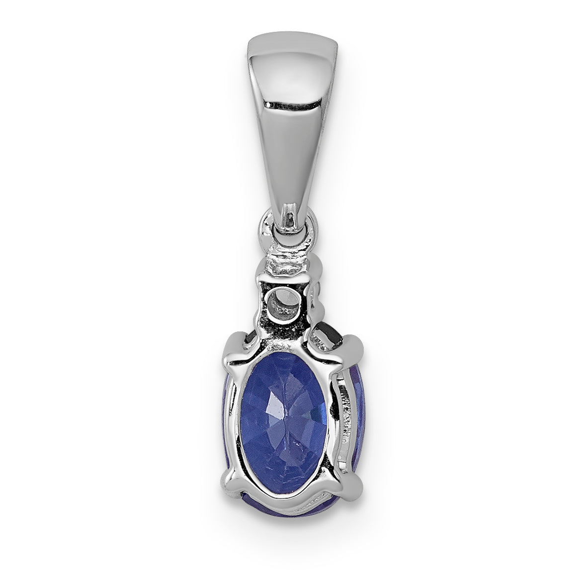 14k White Gold 14k White Gold Oval .75 Tanzanite and Diamond Pendant
