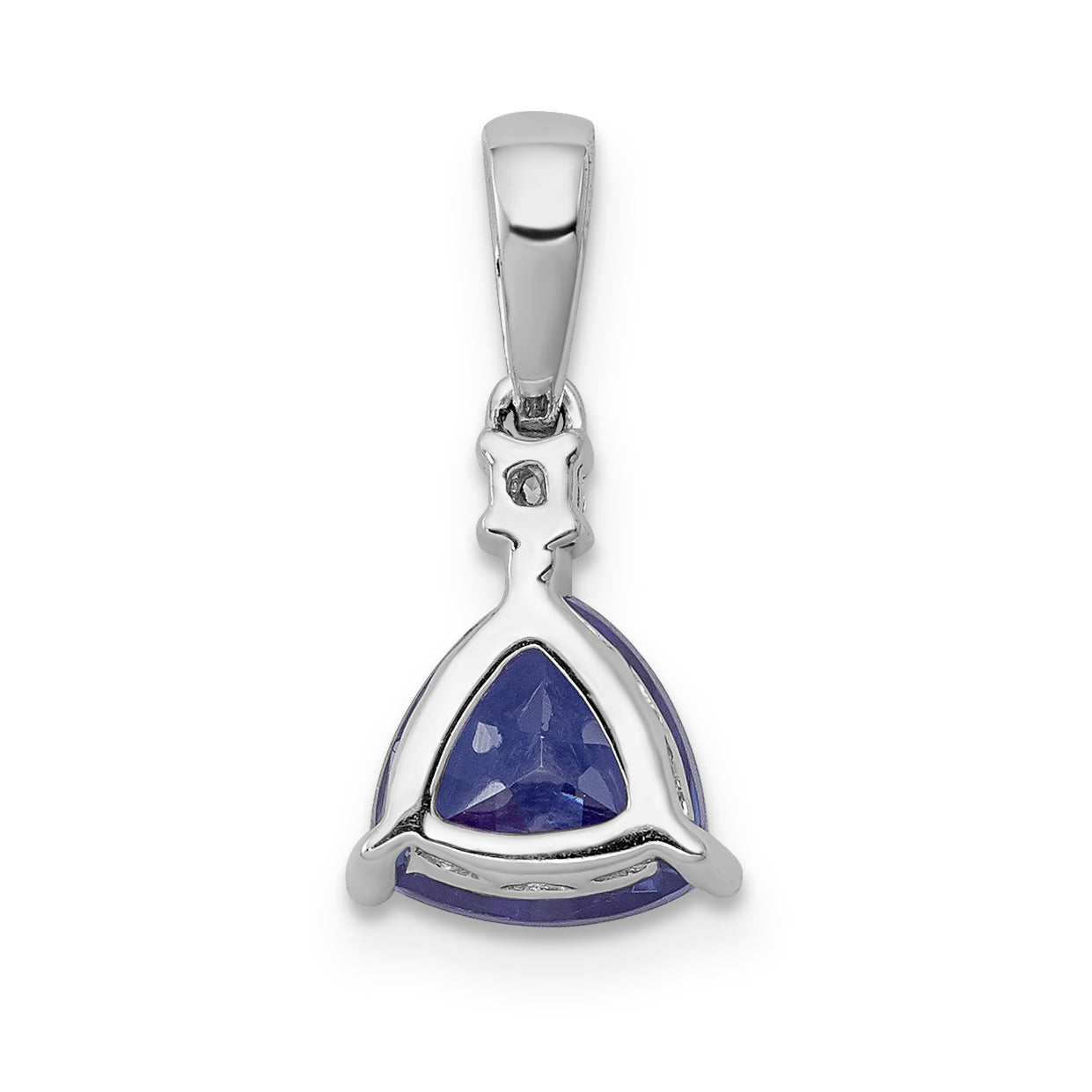 14k White Gold 14k White Gold Trillion .90 Tanzanite and Diamond Pendant