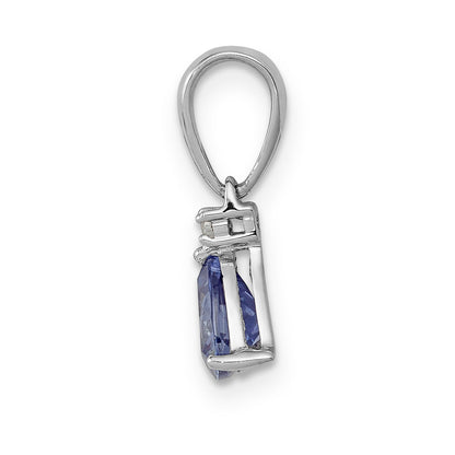 14k White Gold 14k White Gold .72 Tanzanite Diamond Pendant