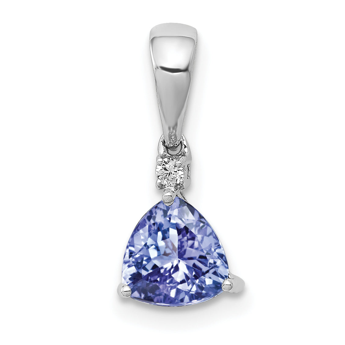 14k White Gold 14k White Gold .72 Tanzanite Diamond Pendant