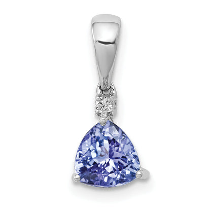 14k White Gold 14k White Gold .72 Tanzanite Diamond Pendant