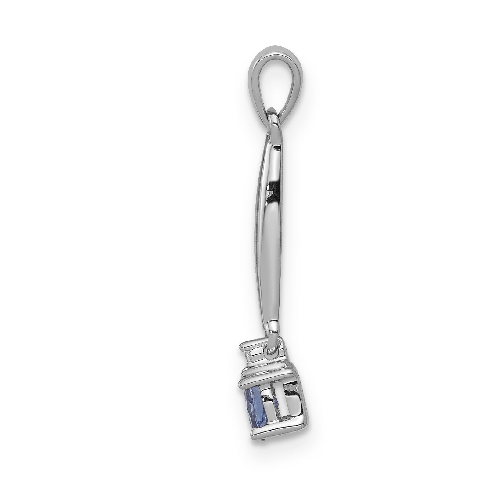 14k White Gold 14k White Gold Diamond and .20 Tanzanite Pendant
