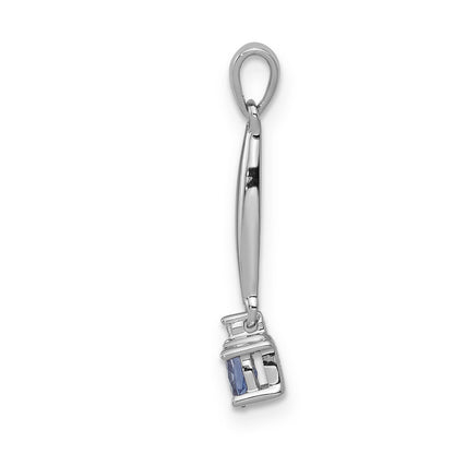 14k White Gold 14k White Gold Diamond and .20 Tanzanite Pendant