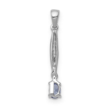 14k White Gold 14k White Gold Diamond and .20 Tanzanite Pendant