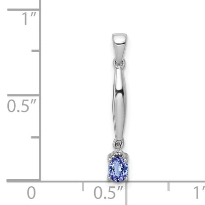 14k White Gold 14k White Gold Diamond and .20 Tanzanite Pendant
