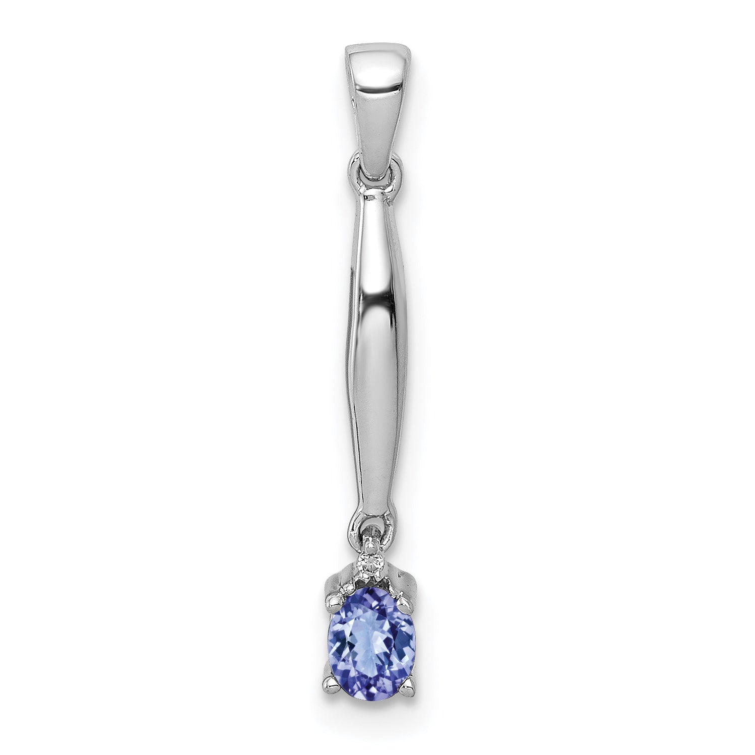 14k White Gold 14k White Gold Diamond and .20 Tanzanite Pendant
