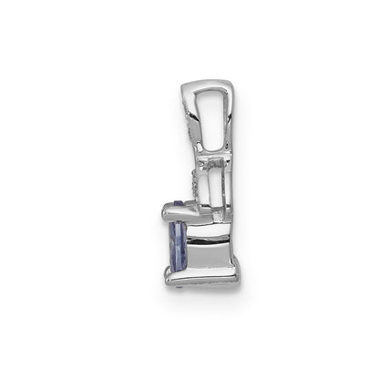 14k White Gold 14k White Gold Diamond and .45 Tanzanite Chain Slide
