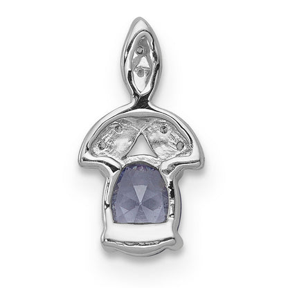 14k White Gold 14k White Gold Diamond and .45 Tanzanite Chain Slide