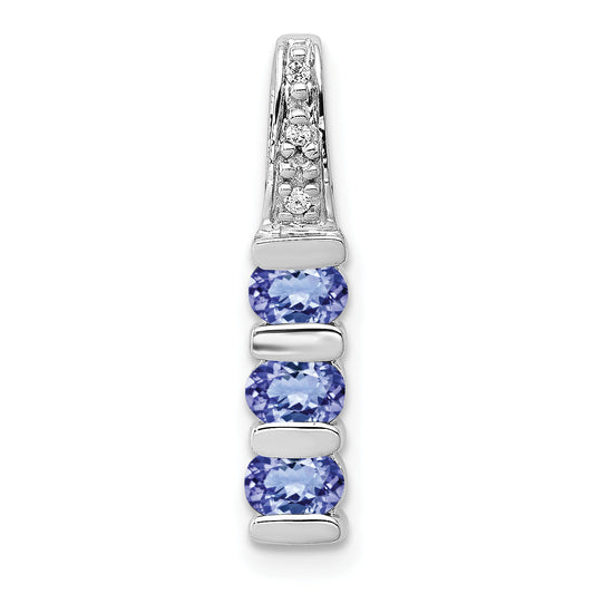 14k White Gold 14k White Gold .60 Tanzanite and Diamond Chain Slide