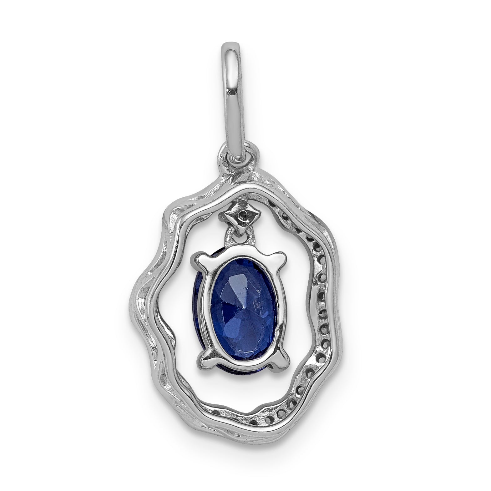 14k White Gold 14k White Gold .62 Tanzanite and Diamond Dangle Pendant