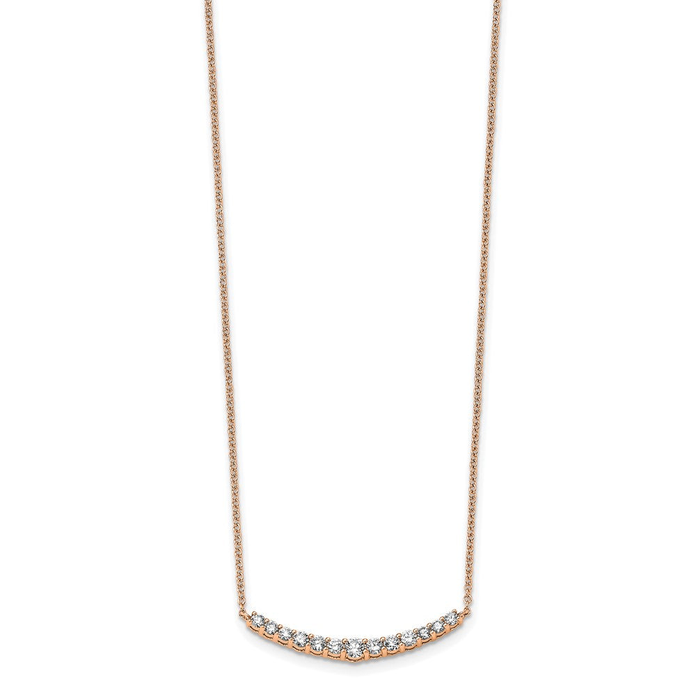 14k Rose Gold 1/2 Ct. Lab Grown Diamond VS/SI+ G+ 18 inch Fashion Bar Necklace