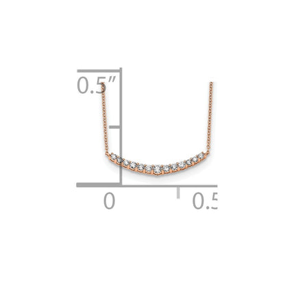 14K Rose Gold True Origin 1/2 Carat Lab Grown Diamond Vs+ F+ Complet 18 Inch Fashion Bar Necklace