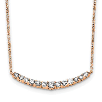 14k Rose Gold 1/2 Ct. Lab Grown Diamond VS/SI+ G+ 18 inch Fashion Bar Necklace