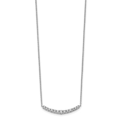 14K White Gold True Origin 1/2 Carat Lab Grown Diamond Vs+ F+ Complet 18 Inch Fashion Bar Necklace