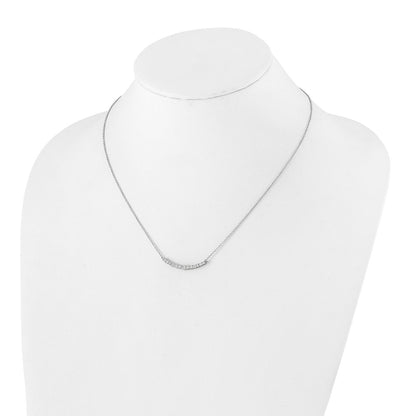 14K White Gold True Origin 1/2 Carat Lab Grown Diamond Vs+ F+ Complet 18 Inch Fashion Bar Necklace