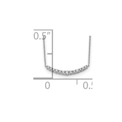 14k White Gold 1/2 Ct. Lab Grown Diamond VS/SI+ G+ 18 inch Fashion Bar Necklace