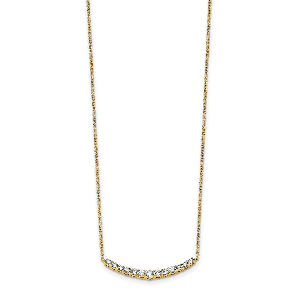 14K Yellow Gold True Origin 1/2 Carat Lab Grown Diamond Vs+ F+ Complete 18 Inch Fashion Bar Necklace