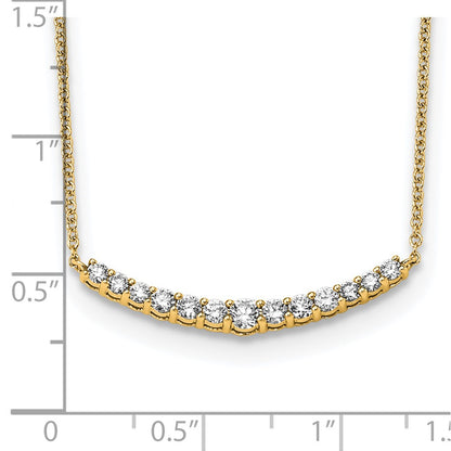 14K Yellow Gold True Origin 1/2 Carat Lab Grown Diamond Vs+ F+ Complete 18 Inch Fashion Bar Necklace