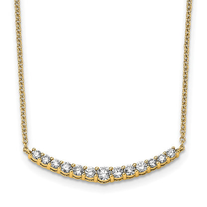14K Yellow Gold True Origin 1/2 Carat Lab Grown Diamond Vs+ F+ Complete 18 Inch Fashion Bar Necklace