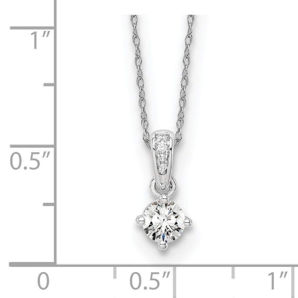 14k White Gold 1/3 Ct. Lab Grown Diamond VS/SI+ G+ 18 inch Pendant Necklace