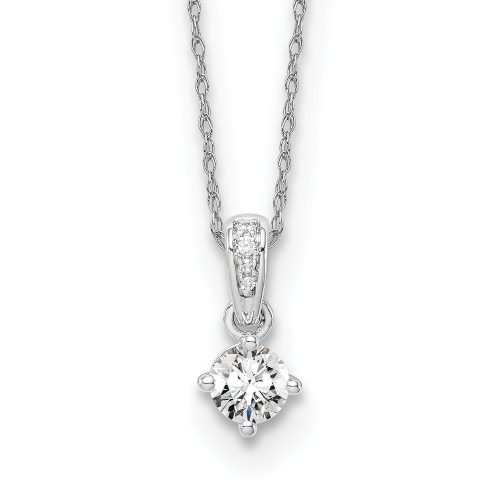14k White Gold 1/3 Ct. Lab Grown Diamond VS/SI+ G+ 18 inch Pendant Necklace