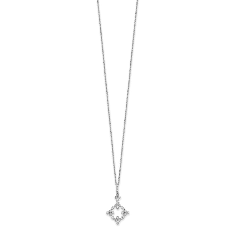 14K White Gold True Origin 1/4 Carat Lab Grown Diamond Vs Def 18 Inch Bloom Floral Pendant Necklace