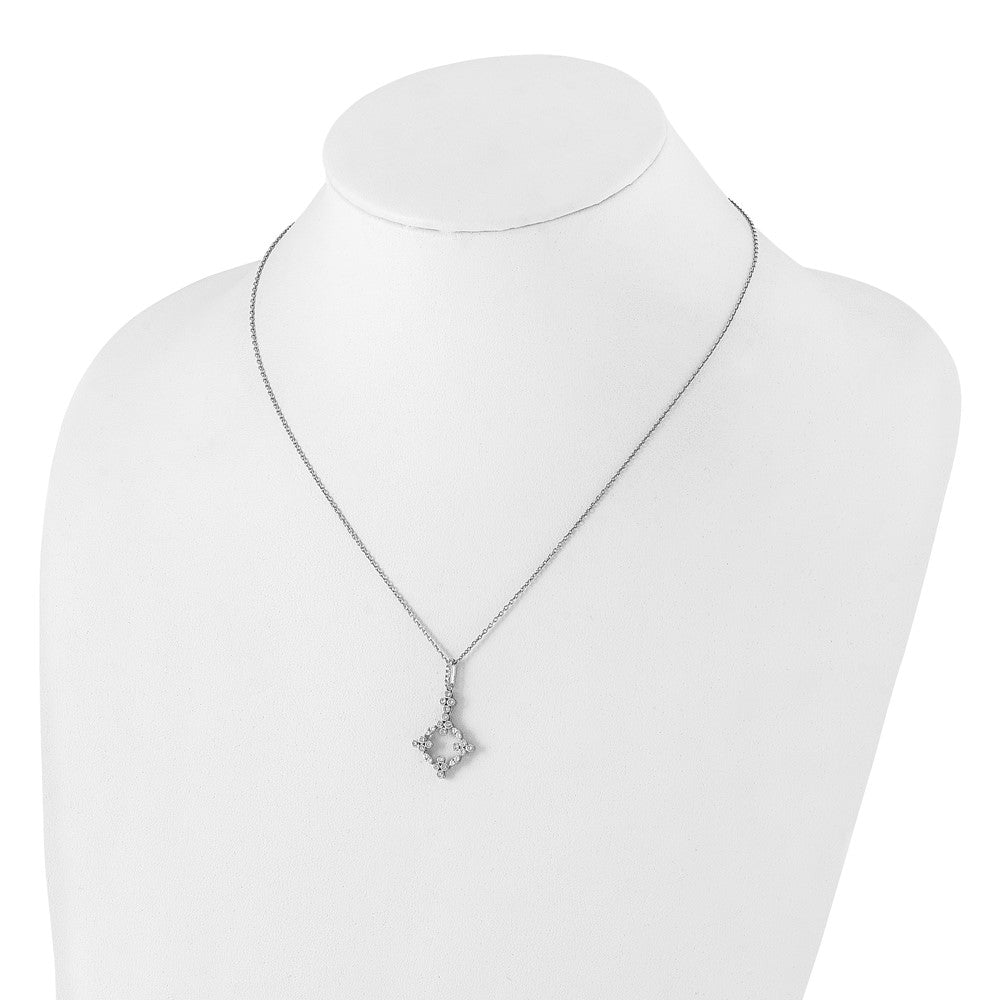 14K White Gold True Origin 1/4 Carat Lab Grown Diamond Vs Def 18 Inch Bloom Floral Pendant Necklace