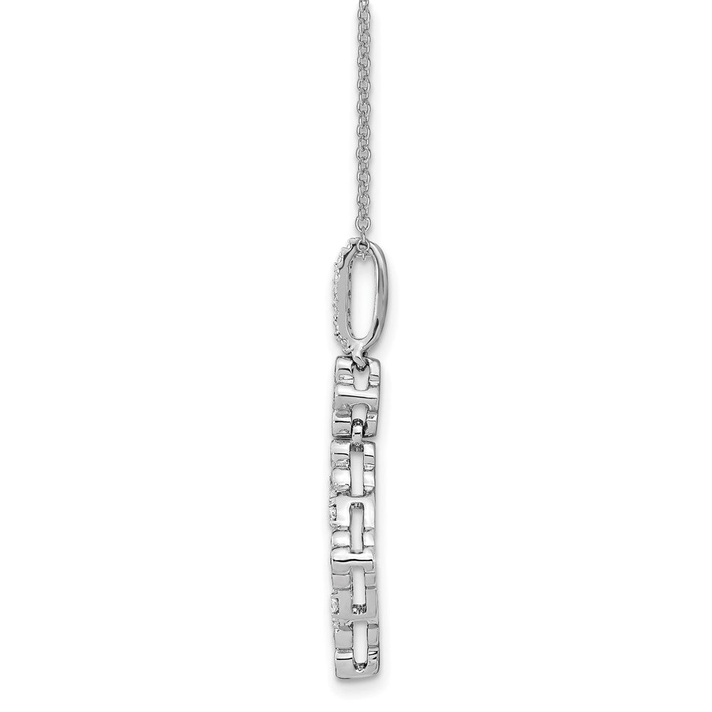 14K White Gold True Origin 1/4 Carat Lab Grown Diamond Vs Def 18 Inch Bloom Floral Pendant Necklace