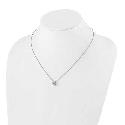 14K White Gold True Origin 1/4 Carat Lab Grown Diamond Vs Def 18 Inch Floral Pendant Necklace