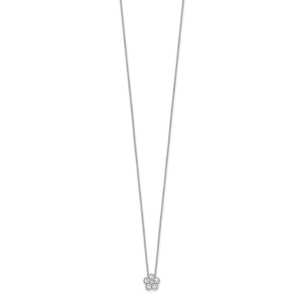 14K White Gold True Origin 1/2 Carat Lab Grown Diamond Vs Def 18 Inch Floral Pendant Necklace