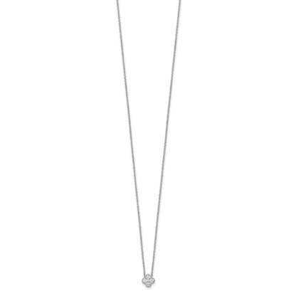 14K White Gold True Origin 1/4 Carat Lab Grown Diamond Vs Def 18 Inch Bloom Floral Pendant Necklace