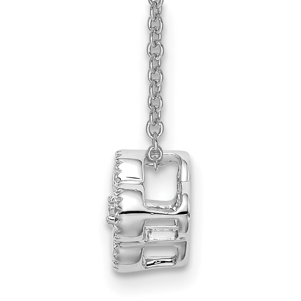 14K White Gold True Origin 1/4 Carat Lab Grown Diamond Vs Def 18 Inch Bloom Floral Pendant Necklace