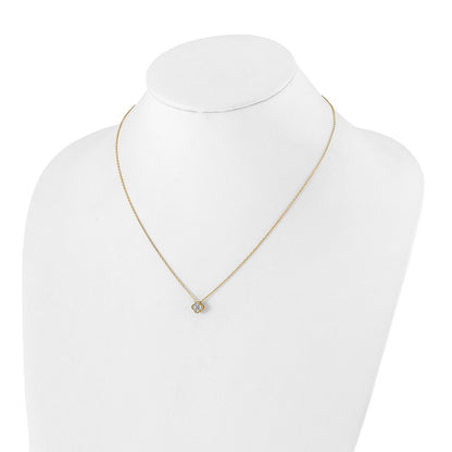 14K Yellow Gold True Origin 1/4 Carat Lab Grown Diamond Vs Def 18 Inch Bloom Floral Pendant Necklace