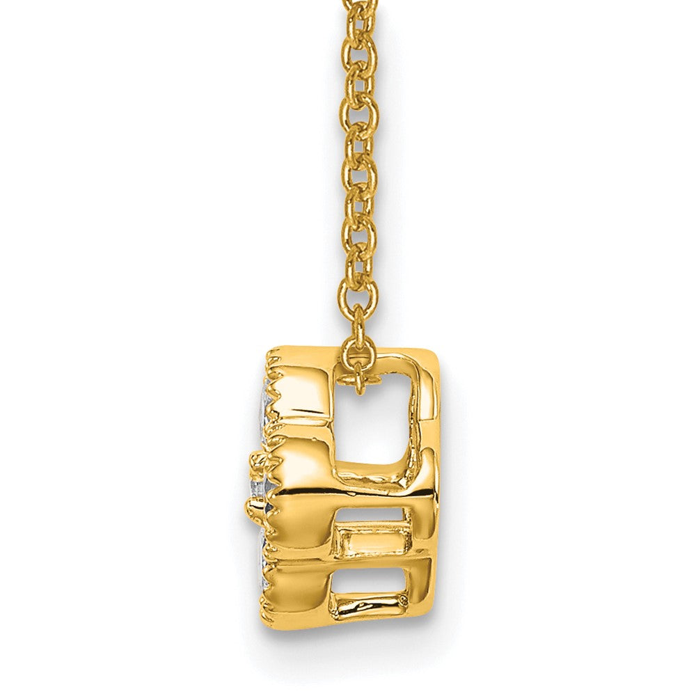 10k Yellow Gold 1/4 Ct. Lab Grown Diamond VS/SI+ G+ 18 inch Bloom Pendant Necklace