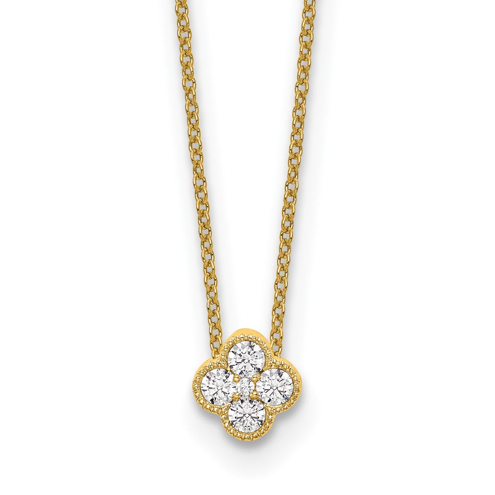 14k Yellow Gold 1/4 Ct. Lab Grown Diamond VS/SI+ G+ 18 inch Bloom Pendant Necklace